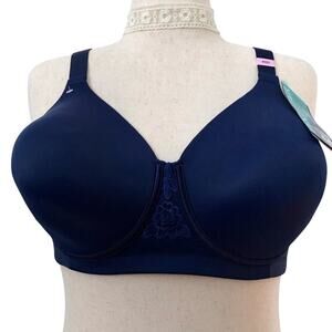 Vanity Fair NWT Navy Full Figure Smoothing Bra Women 40D